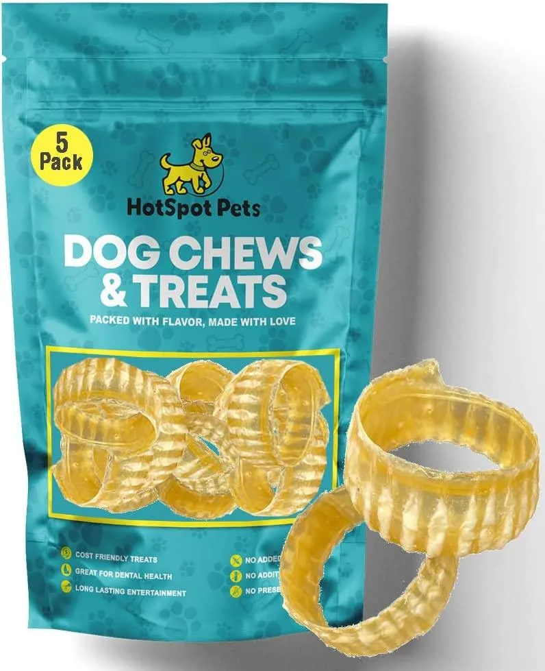 3" to 4" Beef Trachea Rings for All Dog Sizes