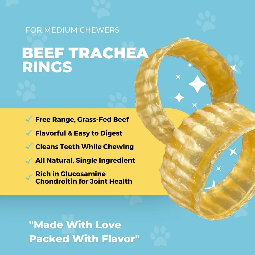 3" to 4" Beef Trachea Rings for All Dog Sizes
