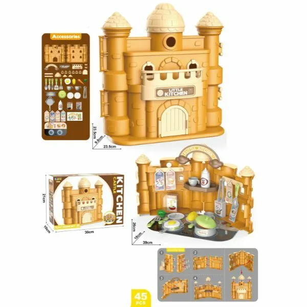 45Pcs Little Castle Kitchen Pretend Play House Set