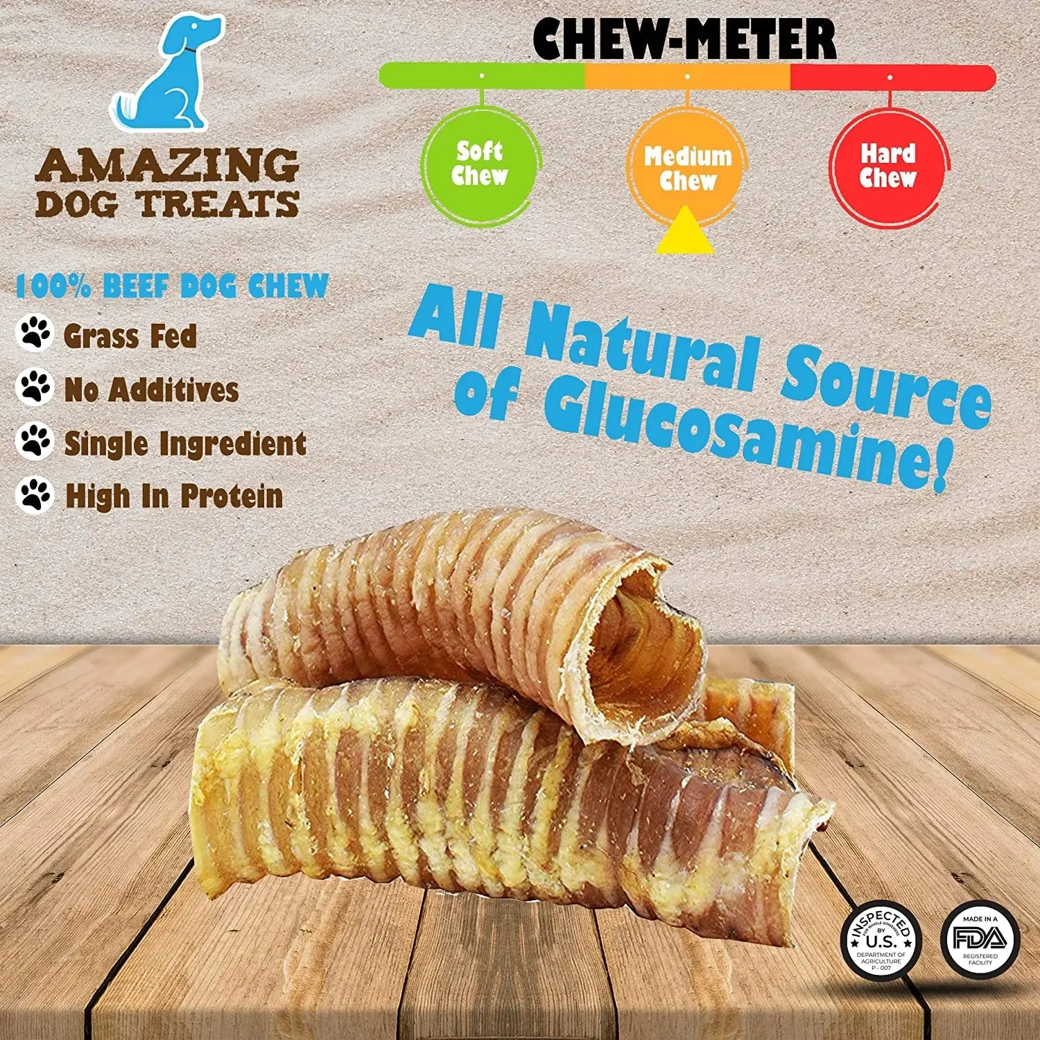 6" Beef Trachea Chews