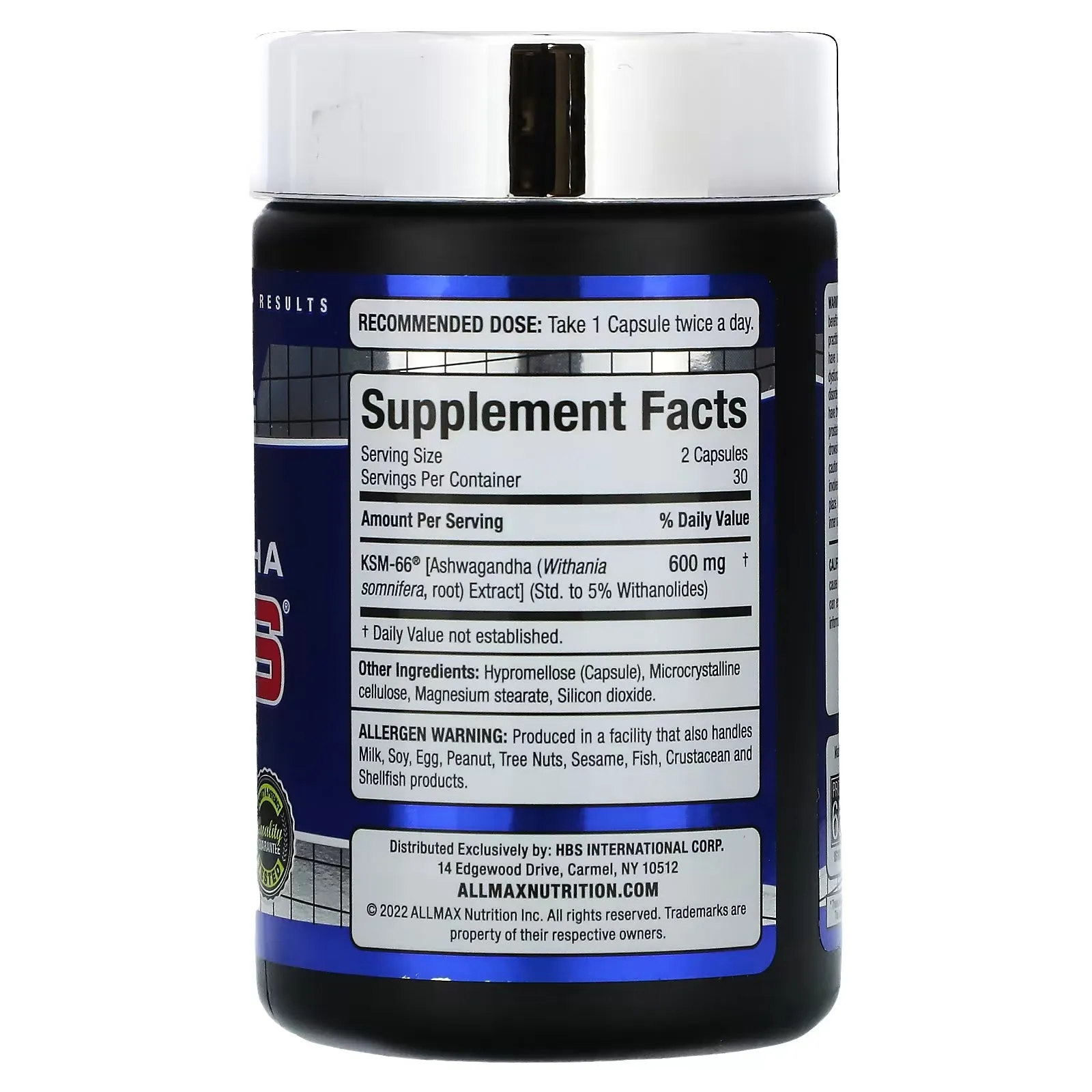 Ashwagandha KSM-66 Allmax, 300 mg, 60 vegetable capsules