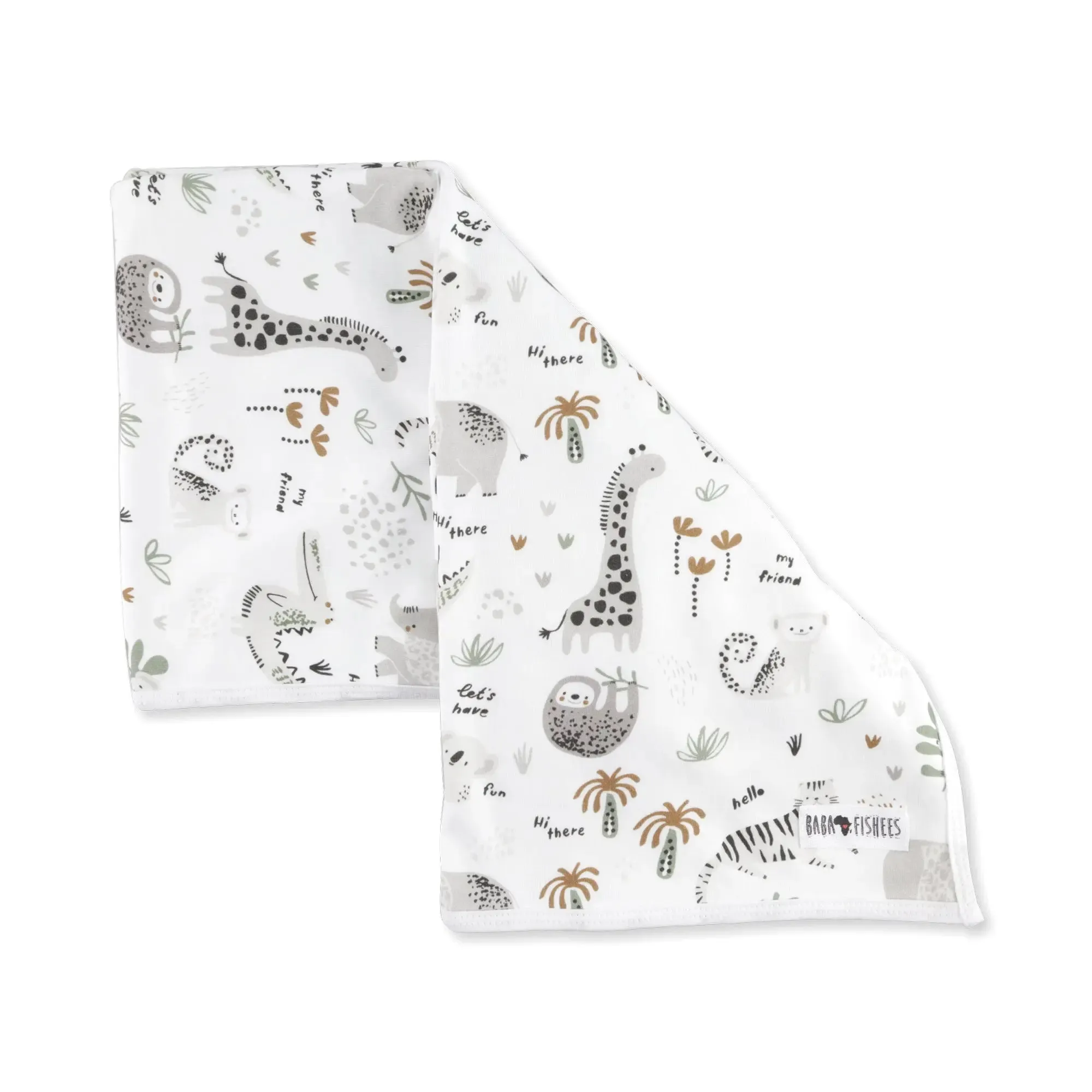 BABY BLANKET - HI THERE WHITE
