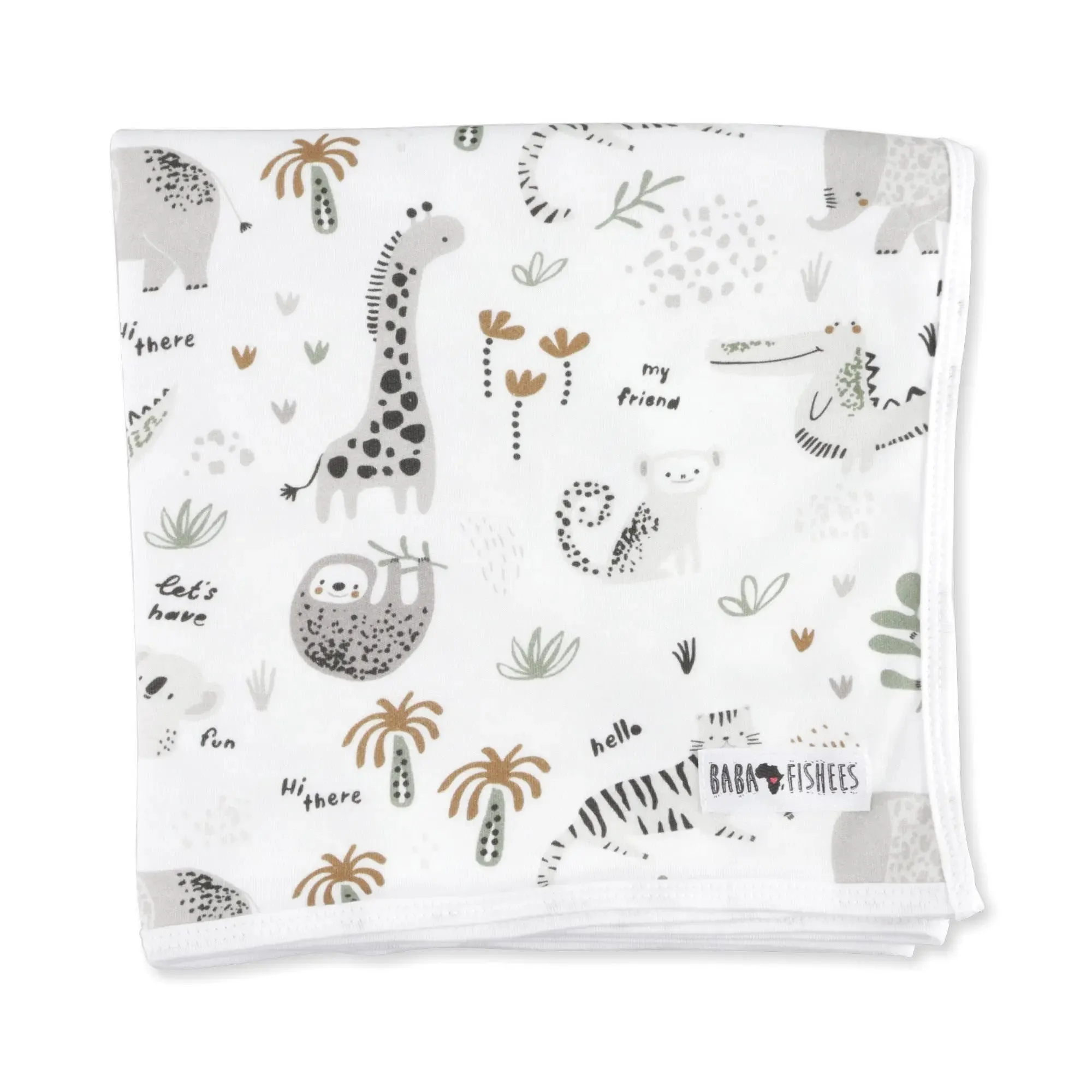 BABY BLANKET - HI THERE WHITE