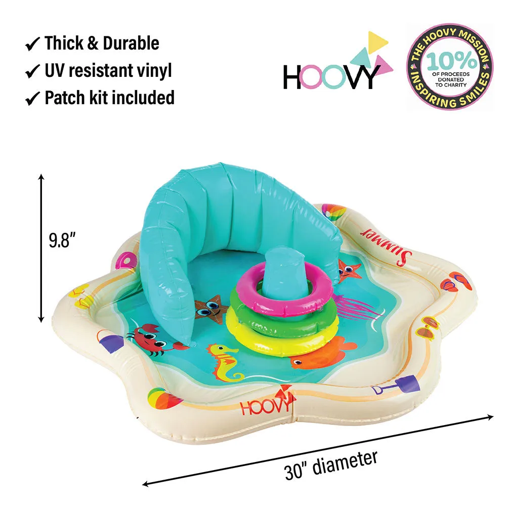 Baby Splash Mat with Back Support & Ring Holder