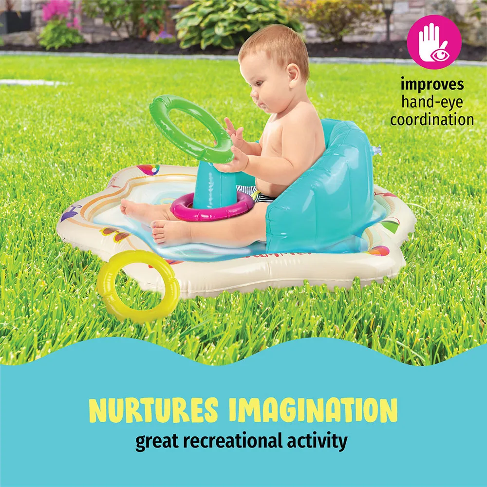 Baby Splash Mat with Back Support & Ring Holder