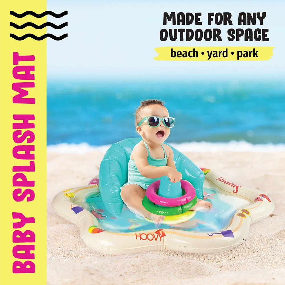Baby Splash Mat with Back Support & Ring Holder