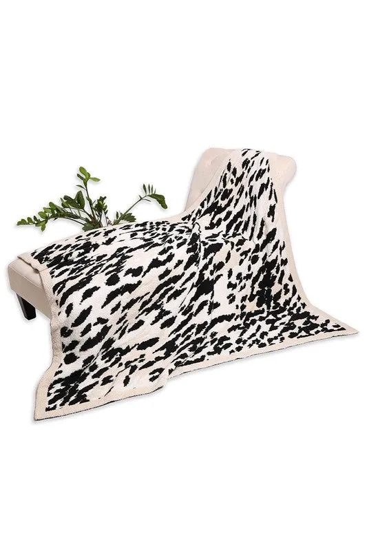 Beige Cheetah Print Luxury Soft Throw Blanket