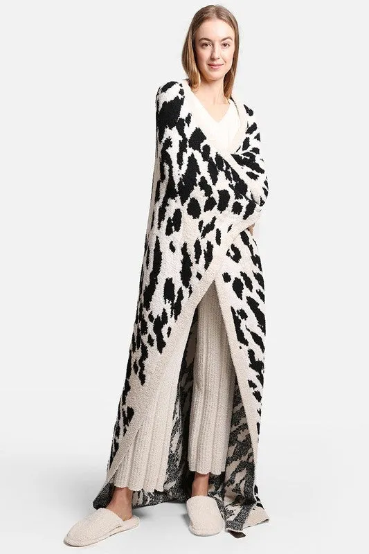 Beige Cheetah Print Luxury Soft Throw Blanket