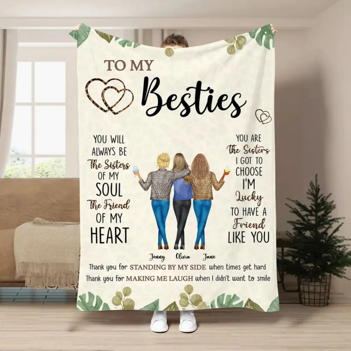 Bestie - Thank You For Standing By My Side Friendship - Personalized Blanket (VT)