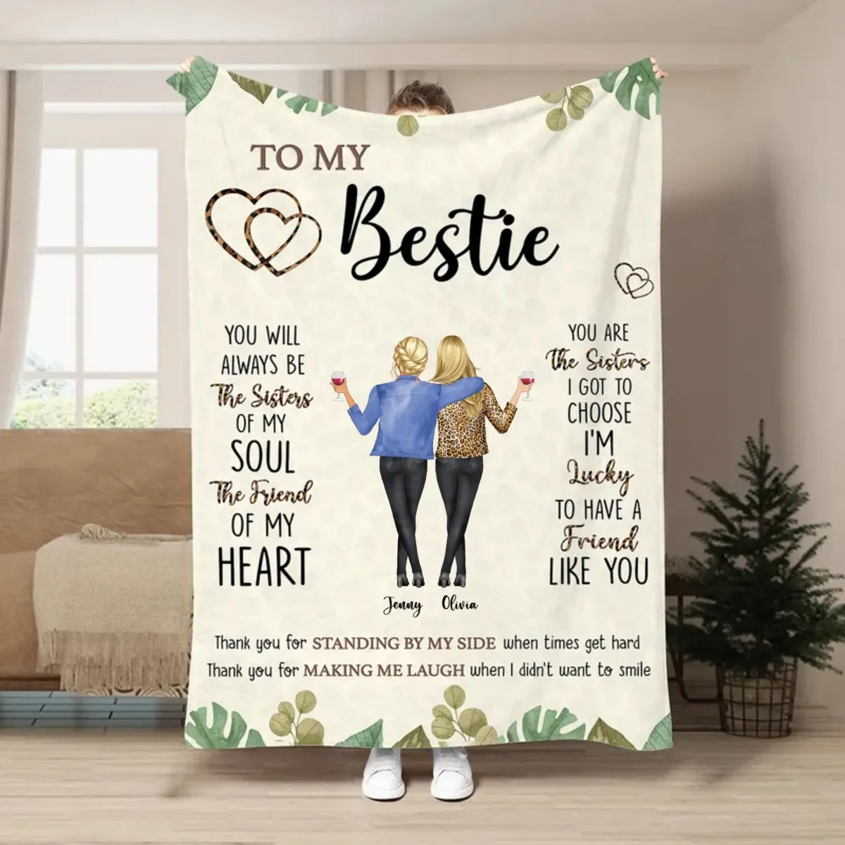 Bestie - Thank You For Standing By My Side Friendship - Personalized Blanket (VT)