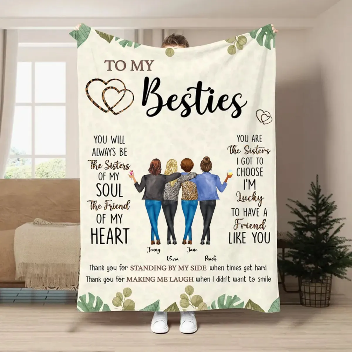 Bestie - Thank You For Standing By My Side Friendship - Personalized Blanket (VT)