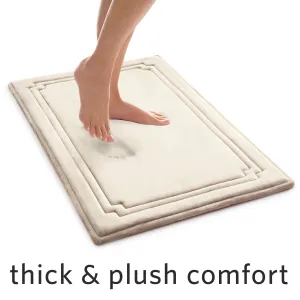 Better Homes & Garden Thick & Plush Charcoal Infused Memory Foam Bath Rug, 21x34 Papyrus Beige