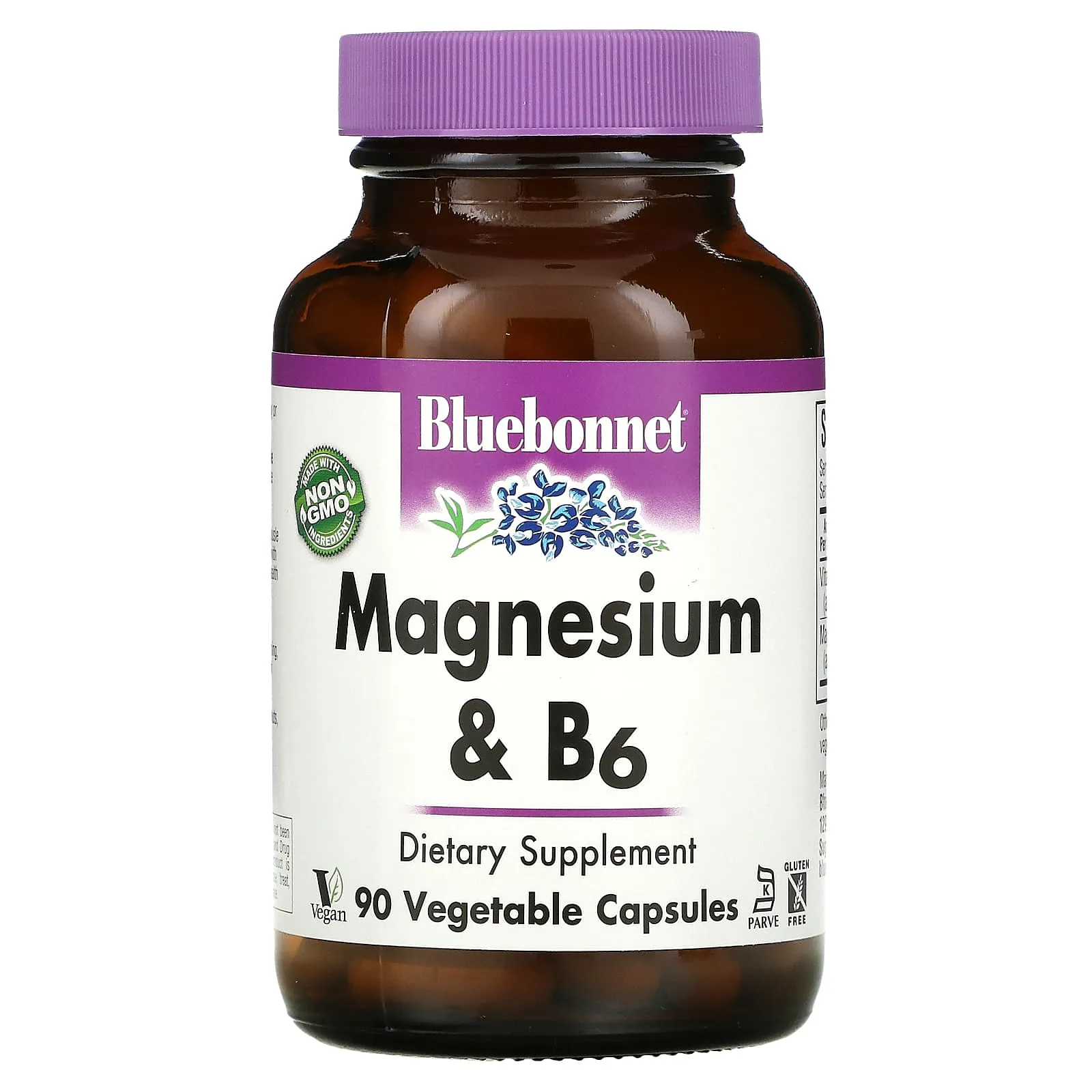 Bluebonnet, Magnesium Plus B-6, 90 Vegetable Capsules