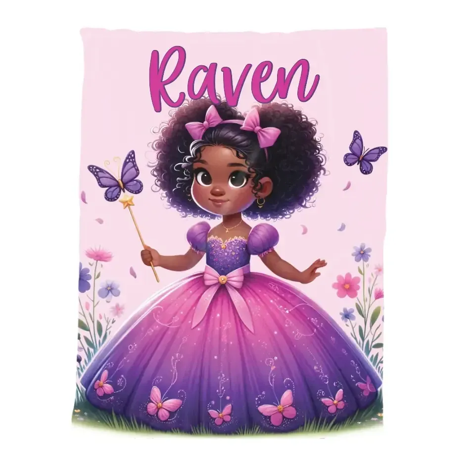 Butterfly Princess Personalized/Custom Minky Fleece Blanket