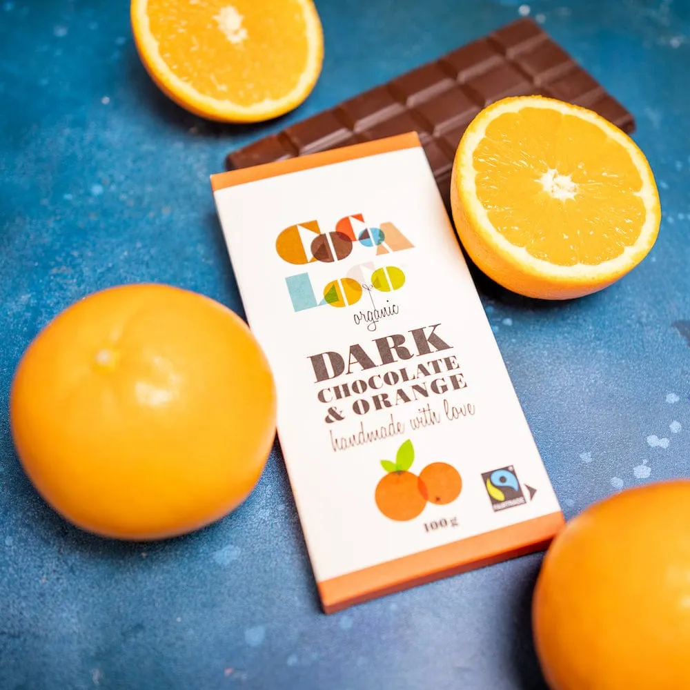 Cocoa Loco Dark Chocolate Orange Bar 100g