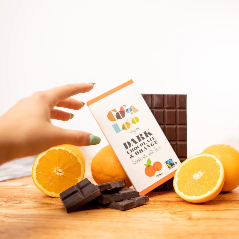 Cocoa Loco Dark Chocolate Orange Bar 100g