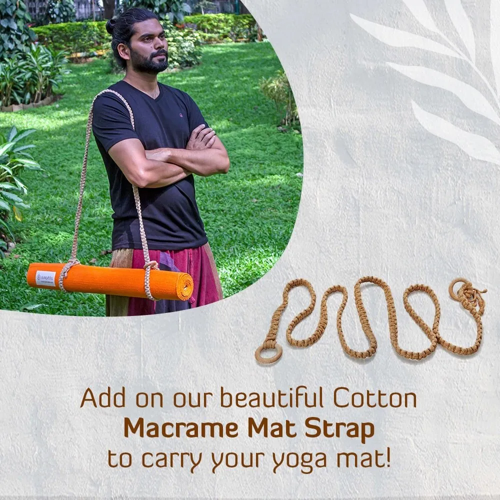 Cotton Yoga Mat-Chakras- Moderate Grip Pink-27 inches