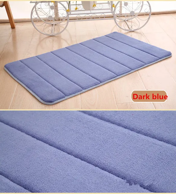 Dropshipping 60x40cm Bath Mat Bath Mat Carpet Coral Fleece Foam Bath Mat Memory Kitchen Door Floor Soft Coral Fleece Carpets
