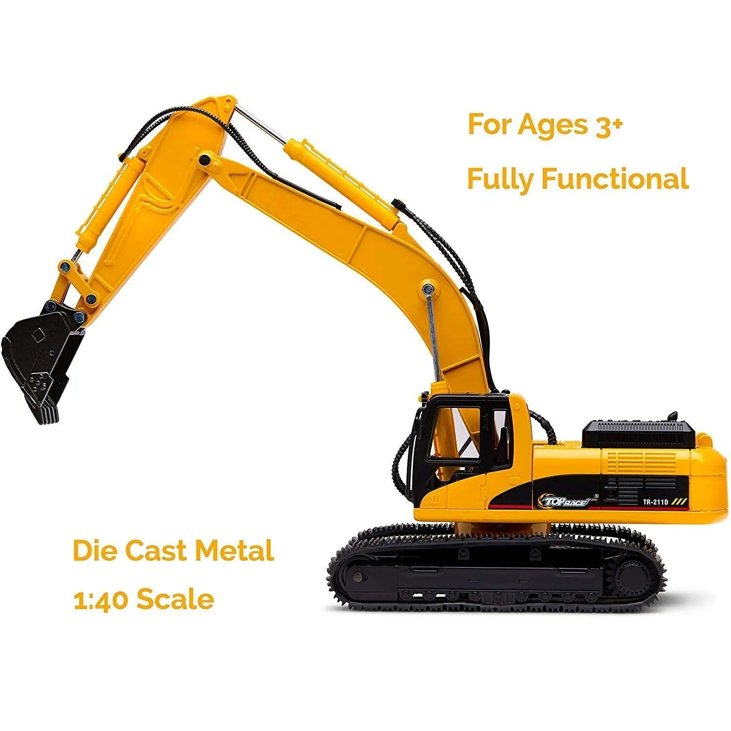 Excavator Toy Trucks Construction Toys, Excavator Toys For Boys, Diecast Metal Truck Toy