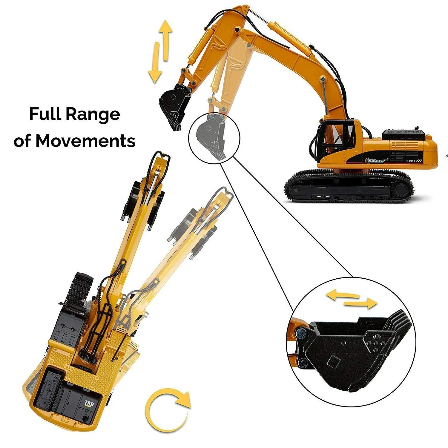 Excavator Toy Trucks Construction Toys, Excavator Toys For Boys, Diecast Metal Truck Toy