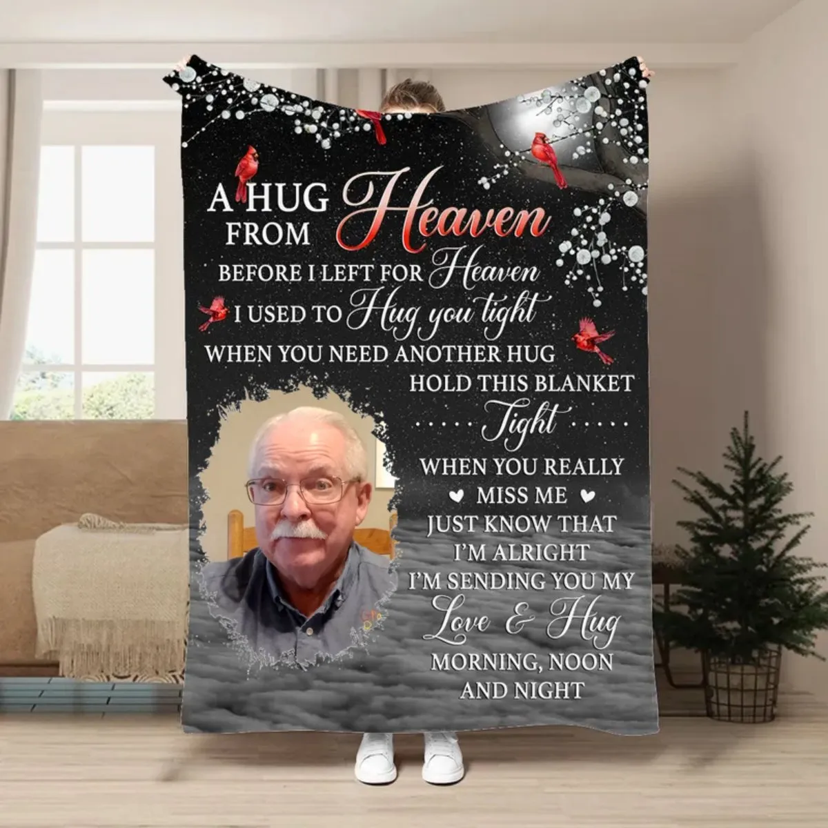 Family - A Hug From Heaven Before I Left For Heaven I Use To Hug You Tight - Personalized Blanket (NV)