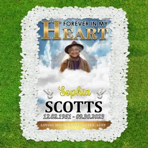 Family - Custom Photo Forever In Our Hearts - Personalized Grave Memorial Blanket (HJ)