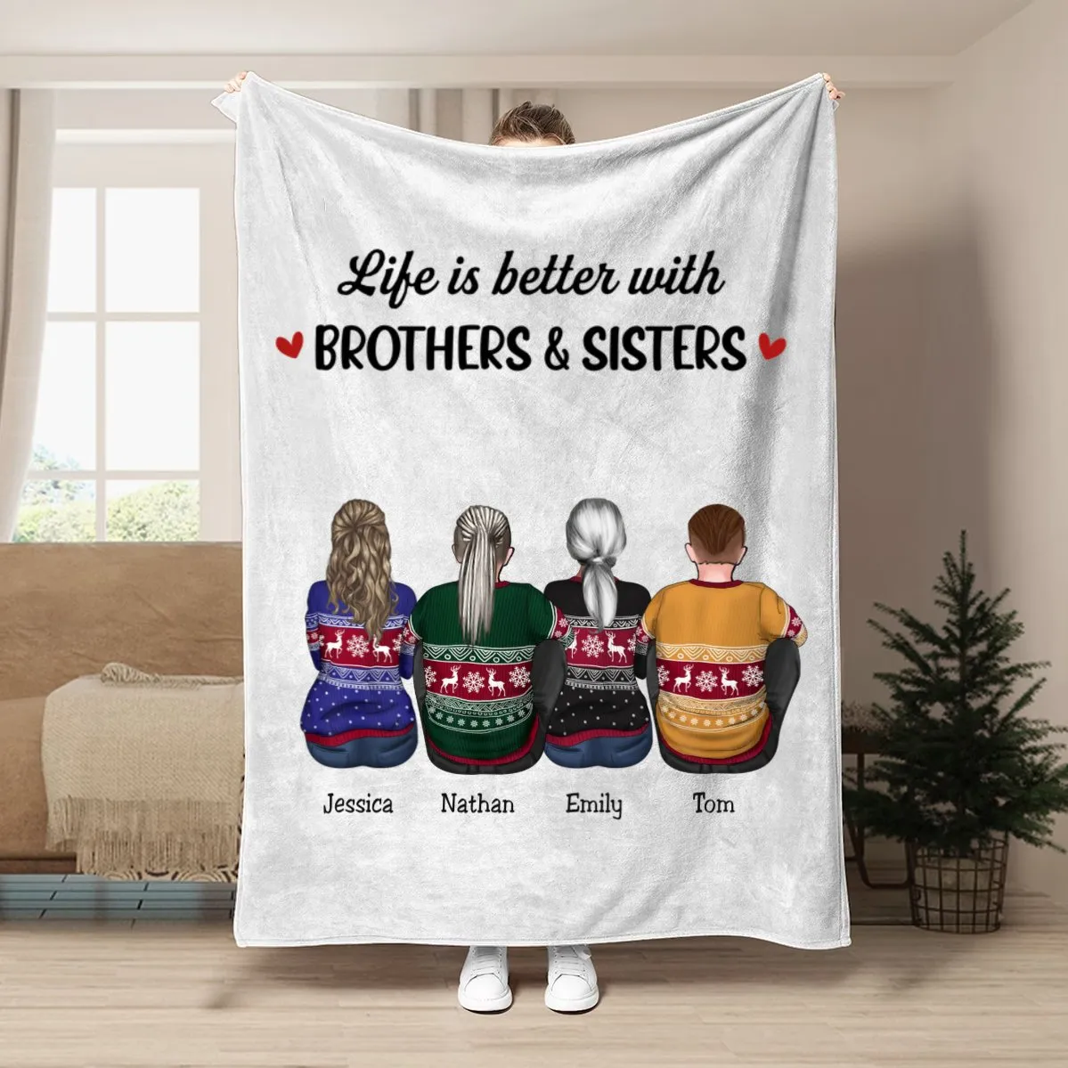 Family - Life Is Better With Brothers & Sisters - Personalized Blanket (BU)