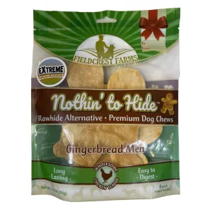 FieldCrest Farms Nothin' to Hide Chicken Holiday Gingerbread Men Dog Treats (4pk)