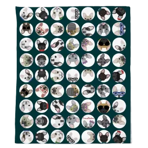 Frenchie Blanket | Frenchiestore | French Bulldogs Blue Polka Dots