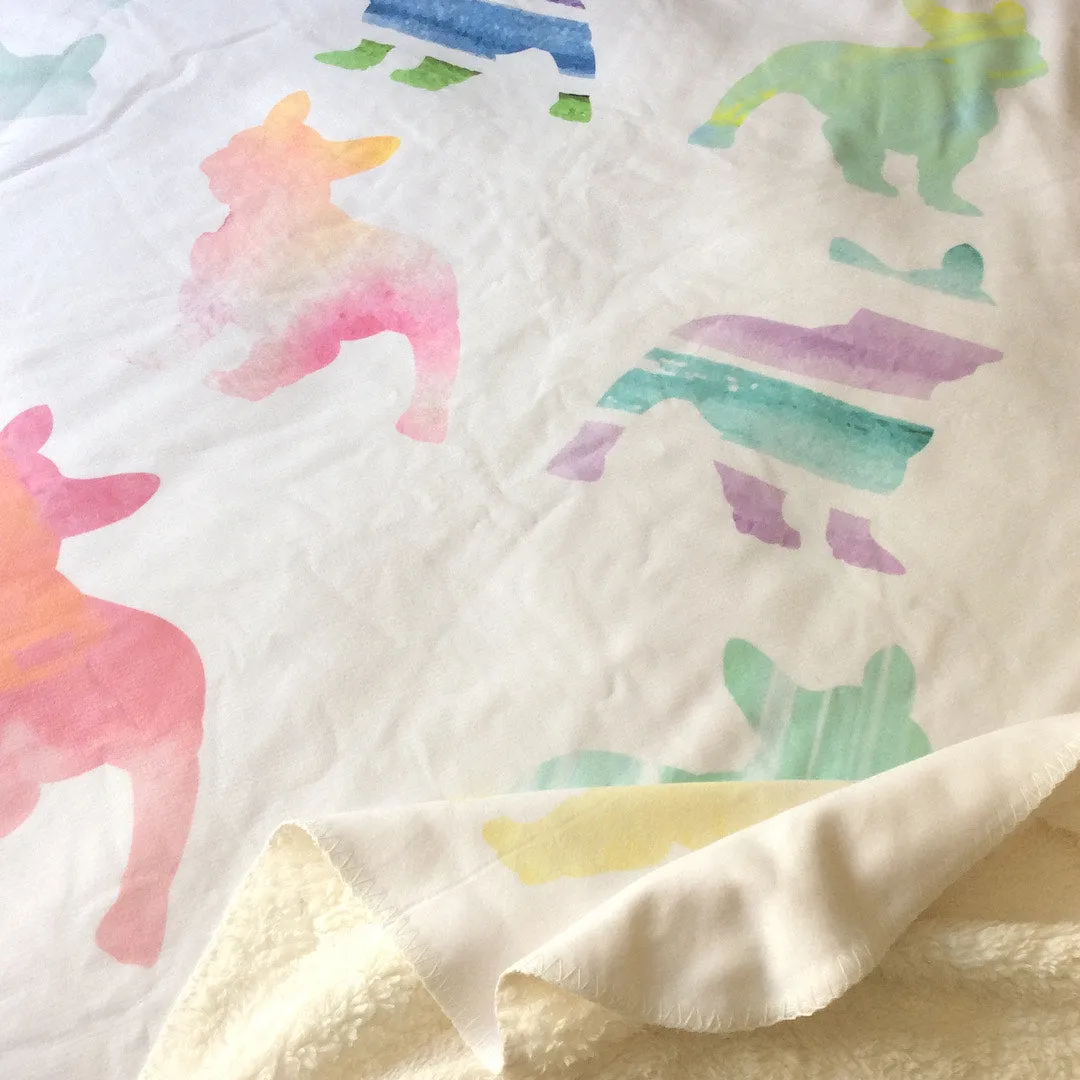 Frenchie Blanket | Frenchiestore | French Bulldogs in Watercolors