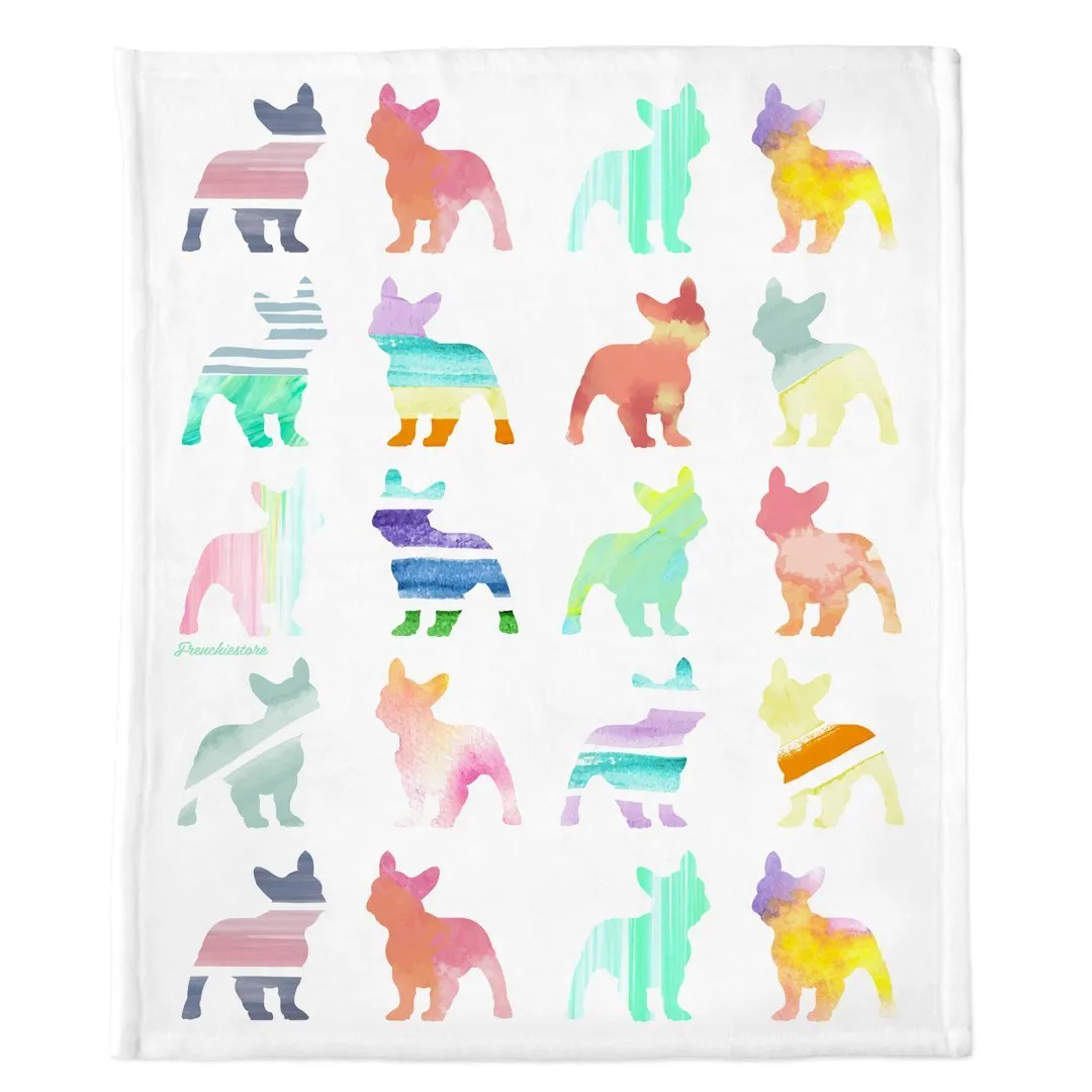 Frenchie Blanket | Frenchiestore | French Bulldogs in Watercolors
