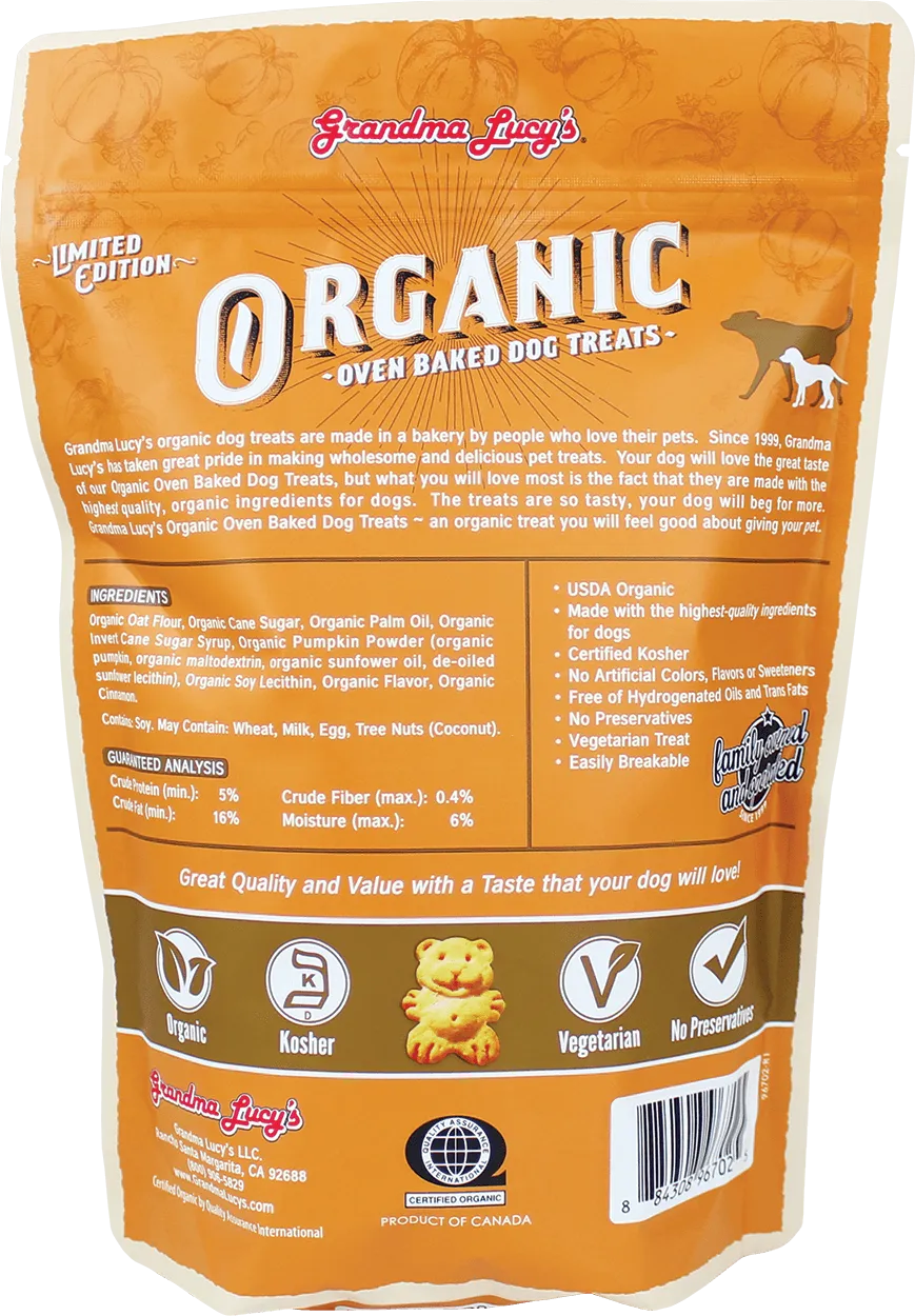 Grandma Lucy's Organic Oven Baked Dog Treats Pumpkin Pie Recipe Limited Edition