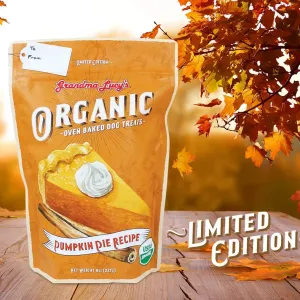 Grandma Lucy's Organic Oven Baked Dog Treats Pumpkin Pie Recipe Limited Edition