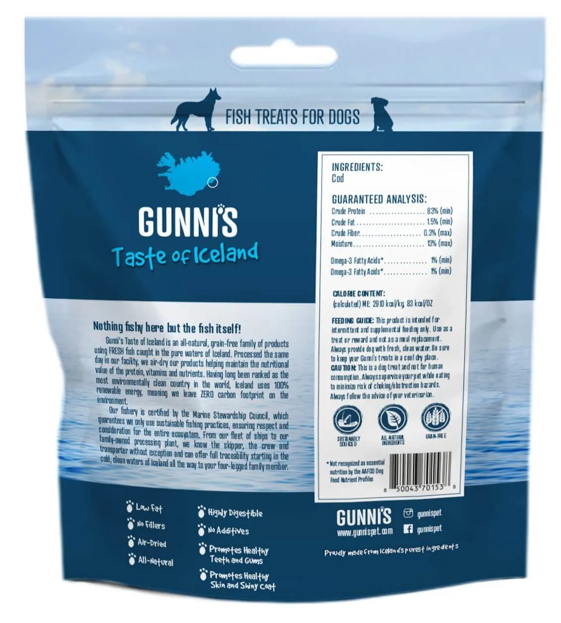 GUNNI'S Cod Baby Bites Dog Treats 71g