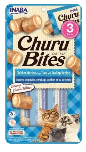 INABA Cat Churu Bites Chicken Wraps With Tuna Scallop 30G