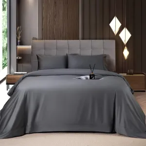 Mush 100% Bamboo Bedsheet for King Size Bed with 2 Pillow Covers | 400 TC Luxuriously Soft, Breathable and Naturally Anti Microbial Thermoregulating Bed Sheet | Pack of 1, Charcoal Grey