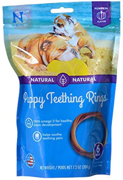 N-BONE - Puppy Teething Ring Pumpkin Flavor - 6 Pack