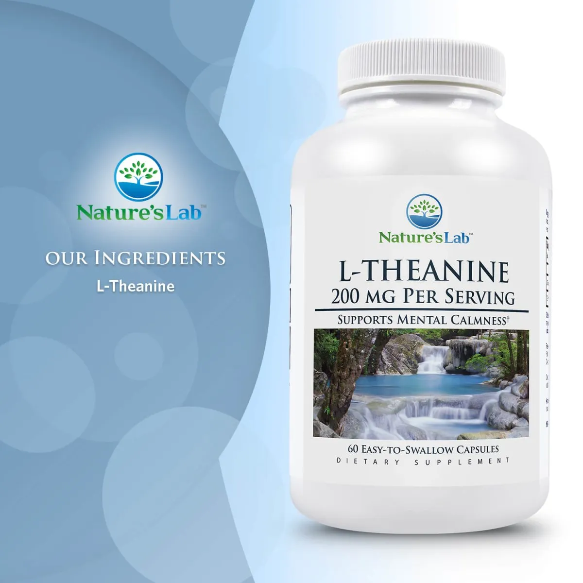 Nature's Lab L-Theanine 200 mg - 60 Capsules