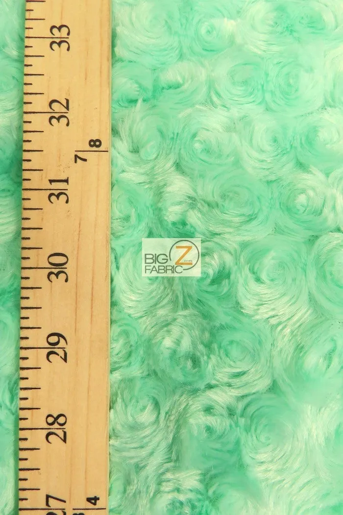 Olive Minky Rose/Rosette Floral Baby Soft Fabric / Sold By The Yard