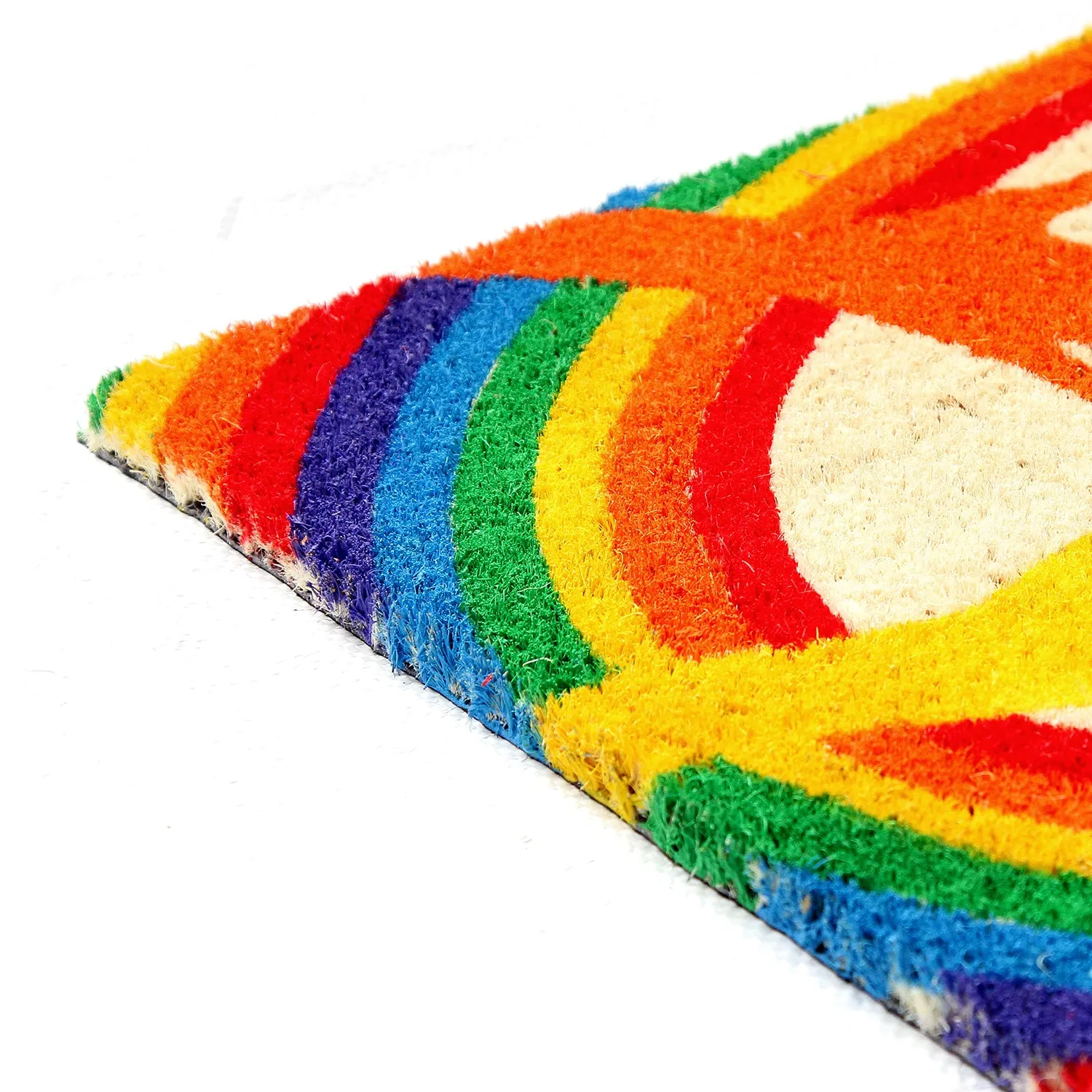 OnlyMat Colourful LGBTQ Themed "Welcome" printed Natural Coir Door Mat