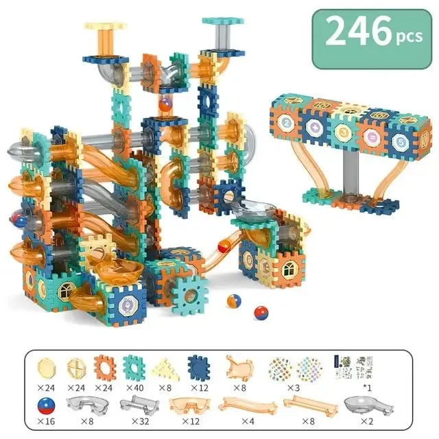 Pipeline Rolling Ball Building Blocks | 246 Pieces