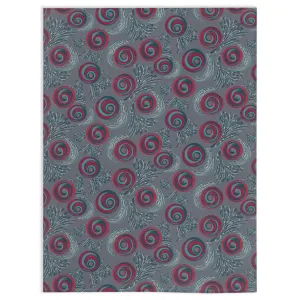Red Blue Spirals on Gray super soft Blankets