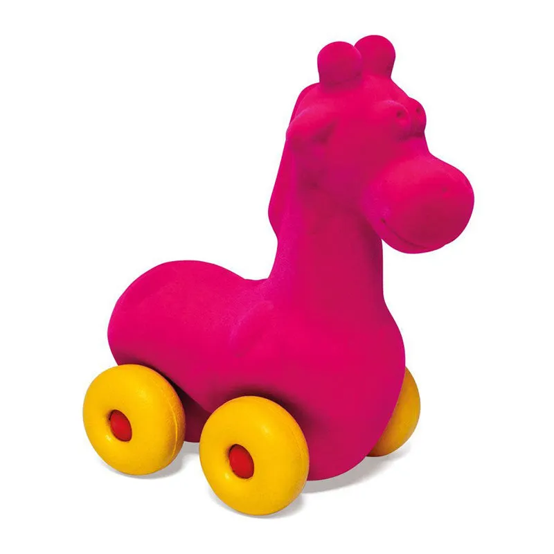 Rubabu Aniwheel Giraffe Large - Dark Pink (0 to 10 years)