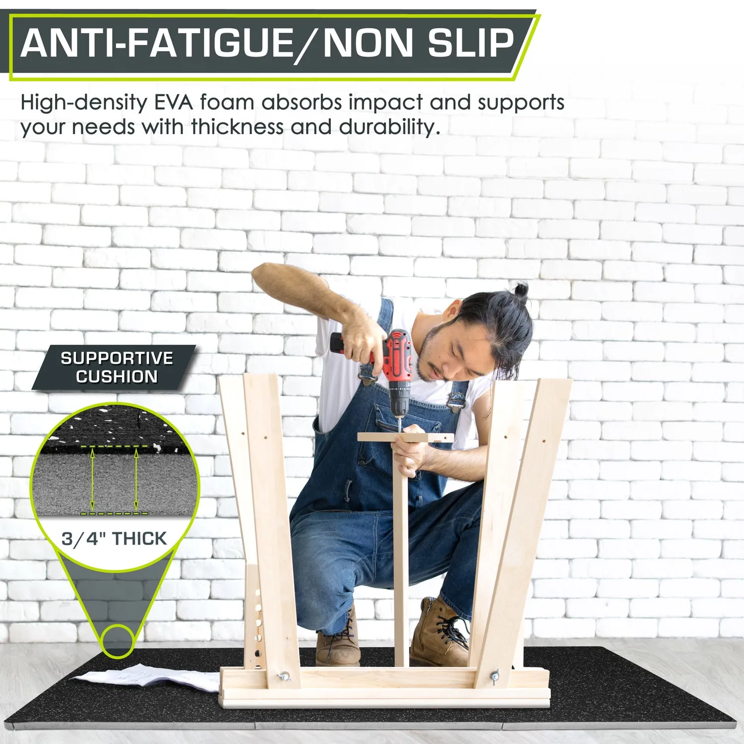 Rubber Top Exercise Puzzle Mat 3/4-in