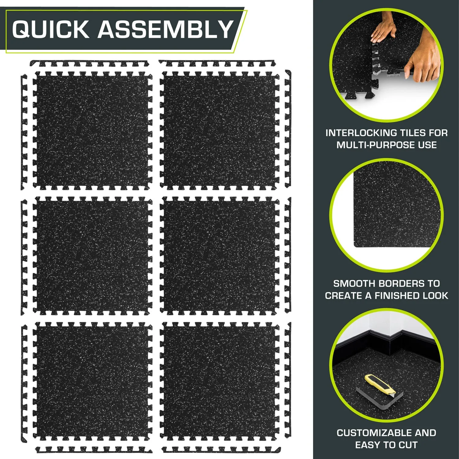 Rubber Top Exercise Puzzle Mat 3/4-in