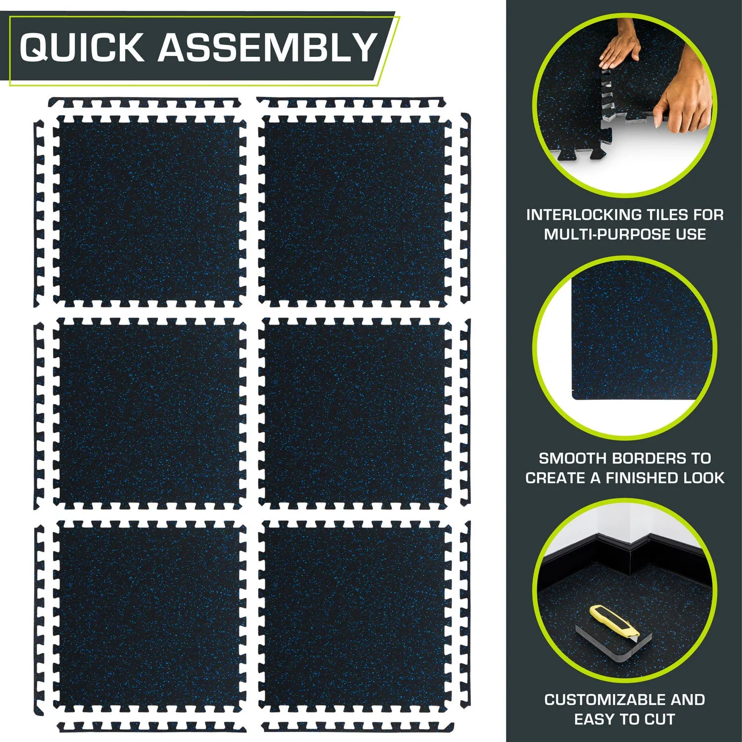 Rubber Top Exercise Puzzle Mat 3/4-in
