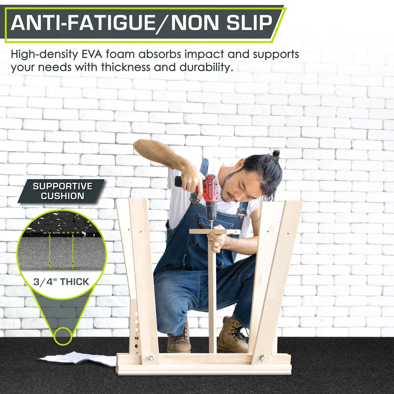 Rubber Top Exercise Puzzle Mat 3/4-in