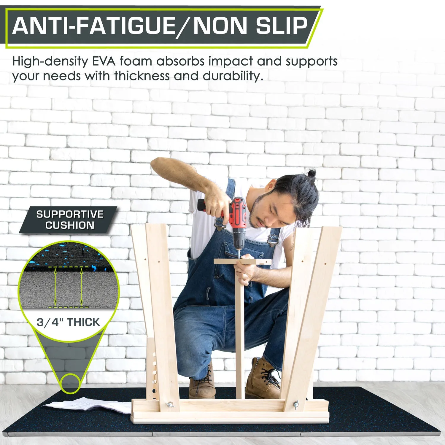 Rubber Top Exercise Puzzle Mat 3/4-in