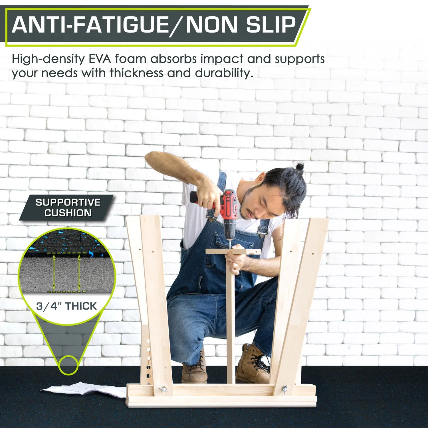 Rubber Top Exercise Puzzle Mat 3/4-in