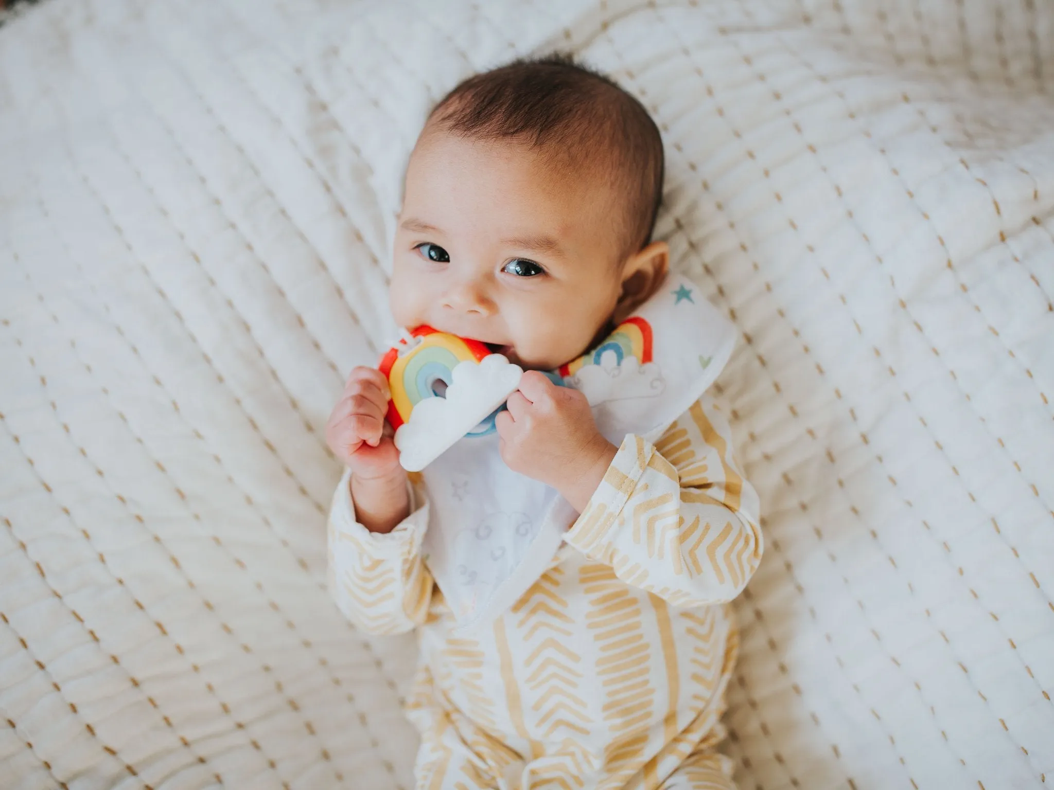 Silli Rainbow Bandana Bib Set with Rainbow Teether & Strap